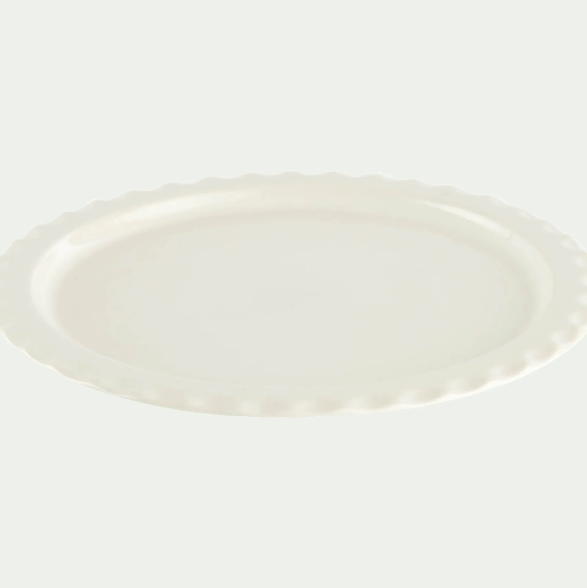 Assiette plate ondulée en grès D27,5cm - blanc ventoux