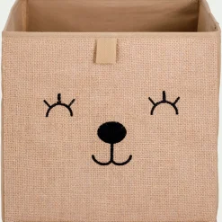 Bac de rangement en carton imprimé - marron