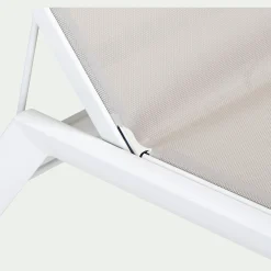 Bain de soleil double en aluminium et textilène - gris