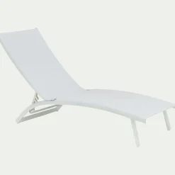 Bain de soleil en aluminium et textilène - blanc