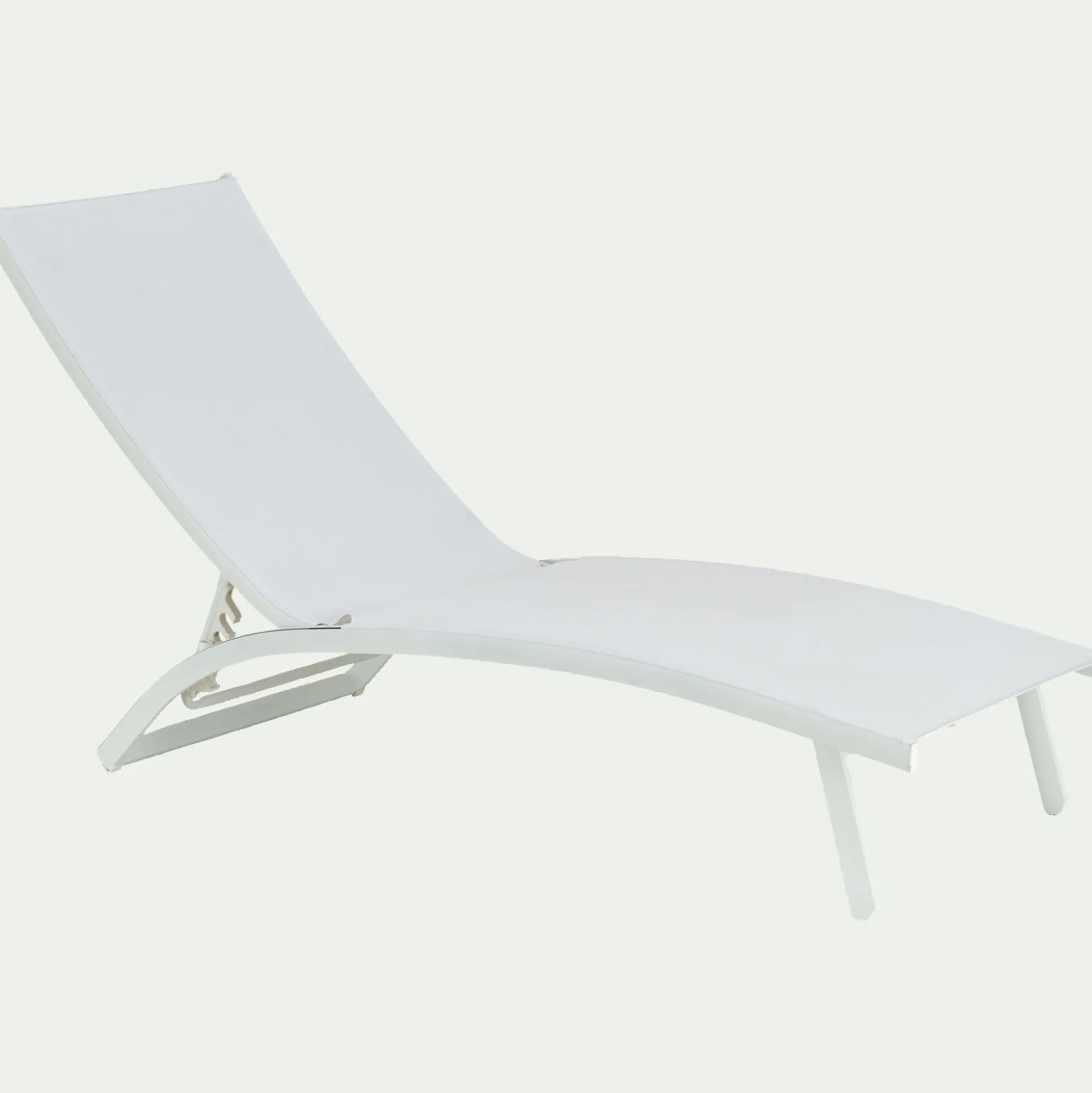 Bain de soleil en aluminium et textilène - blanc