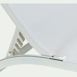 Bain de soleil en aluminium et textilène - blanc
