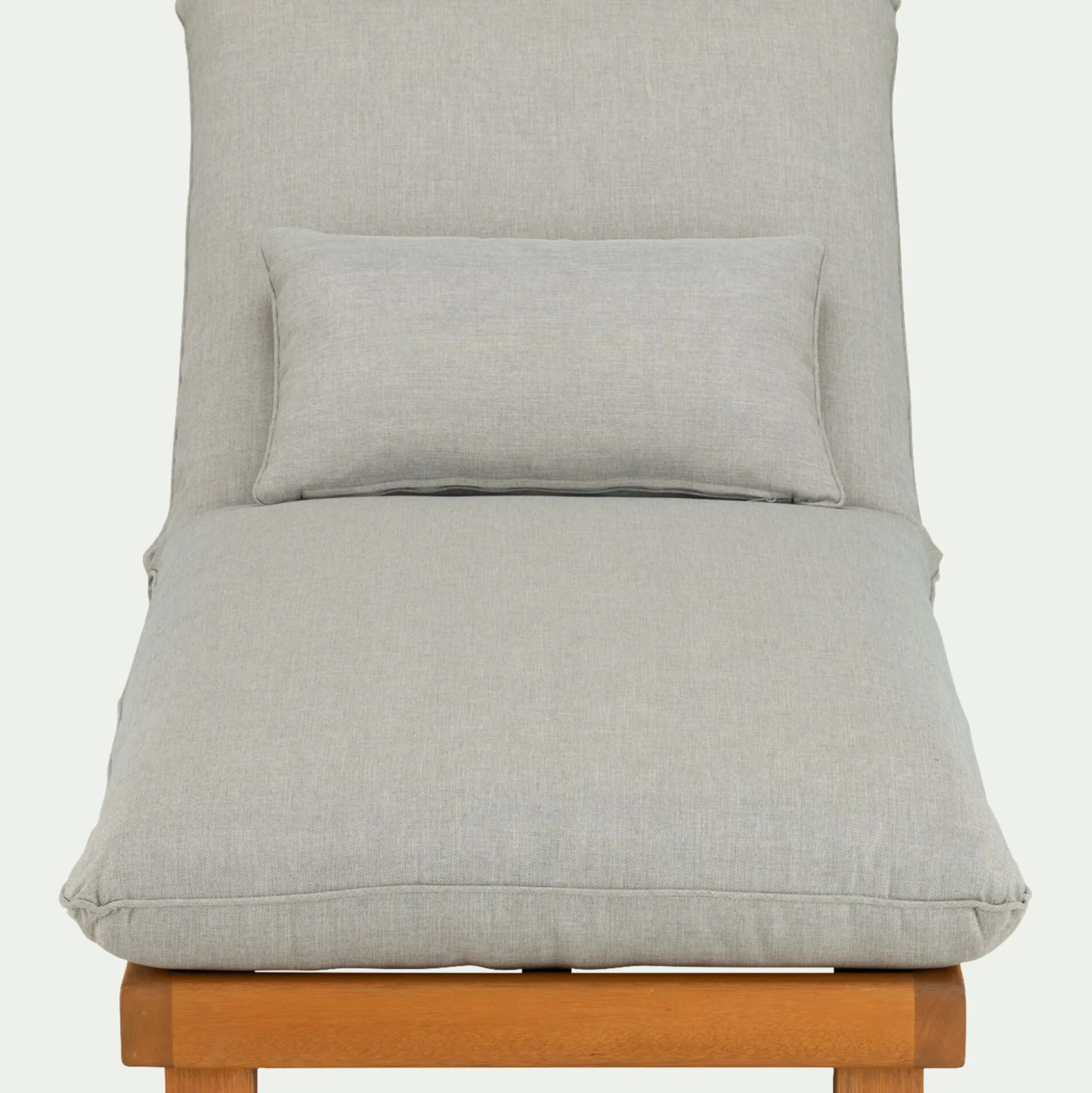 Bain de soleil en eucalyptus avec matelas - gris