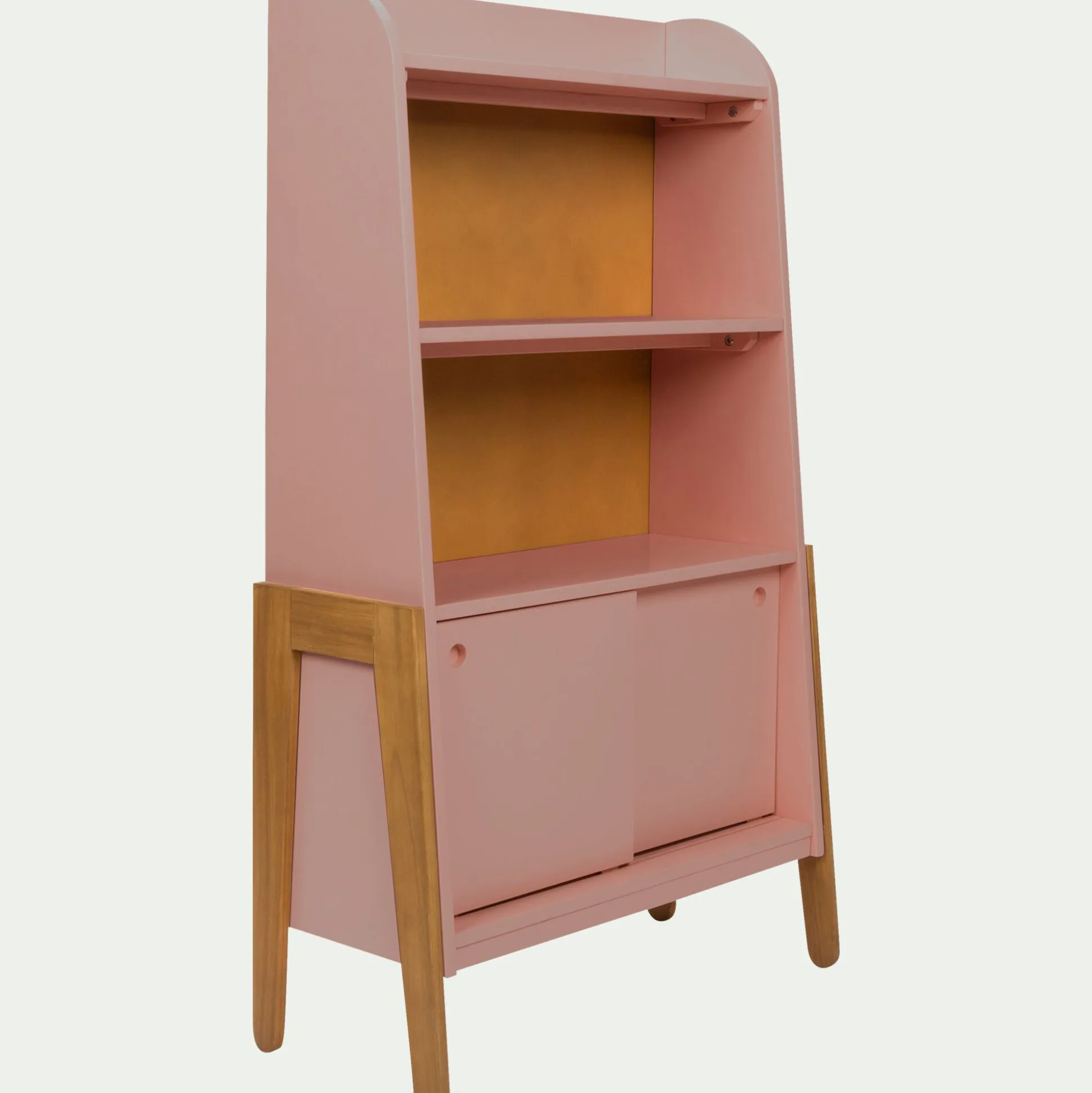 Bibliothèque enfant en acacia - rose