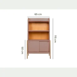 Bibliothèque enfant en acacia - rose
