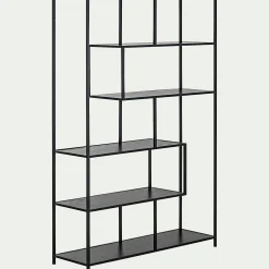 Bibliothèque en métal et en bois - noir