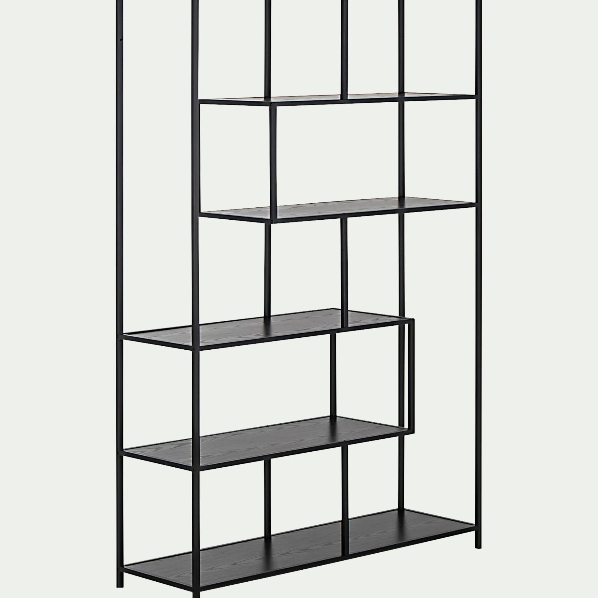 Bibliothèque en métal et en bois - noir