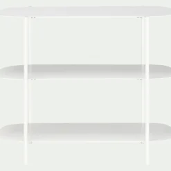 Bibliothèque 3 plateaux en métal - blanc L100xl36xH80cm