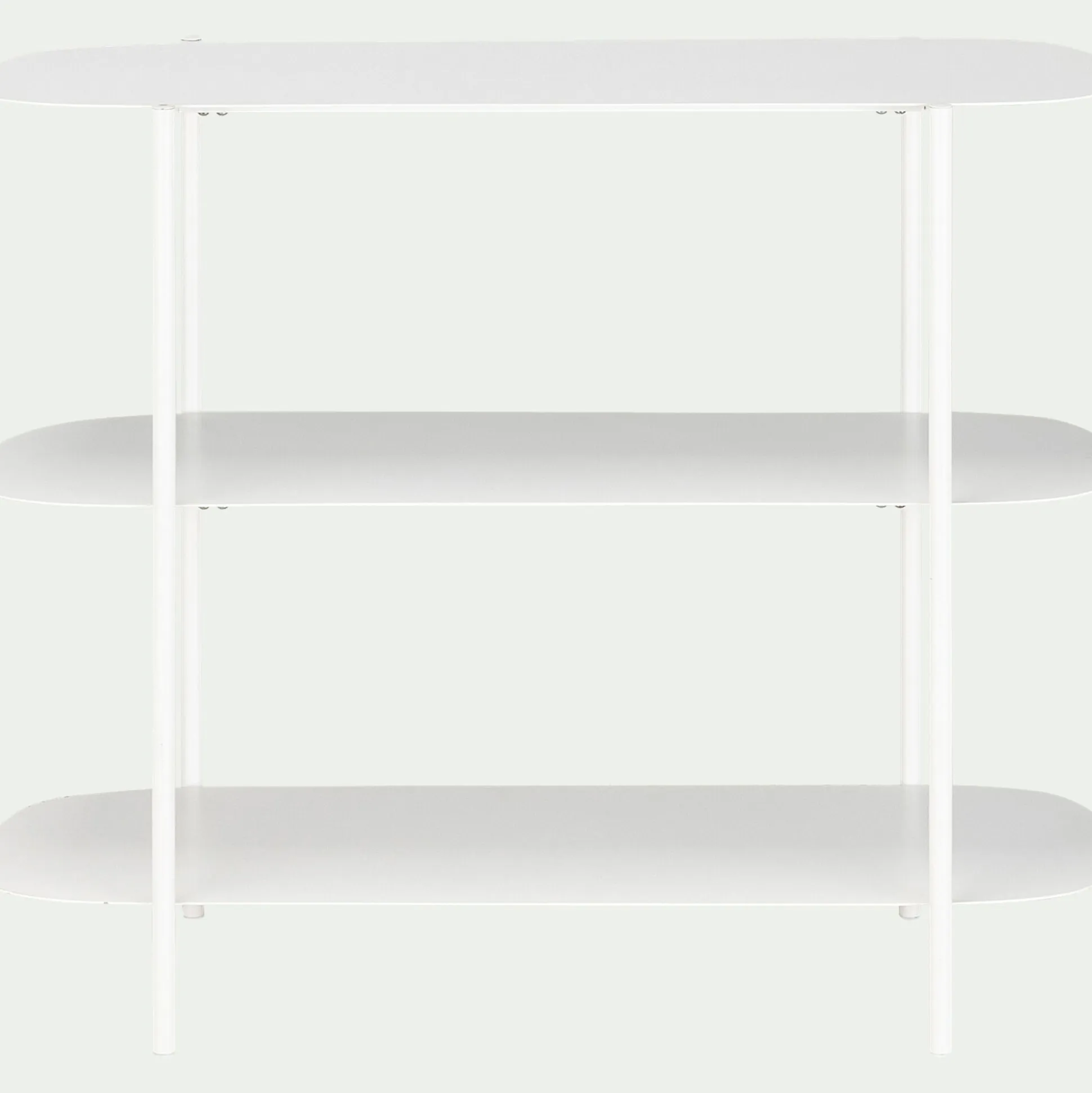 Bibliothèque 3 plateaux en métal - blanc L100xl36xH80cm