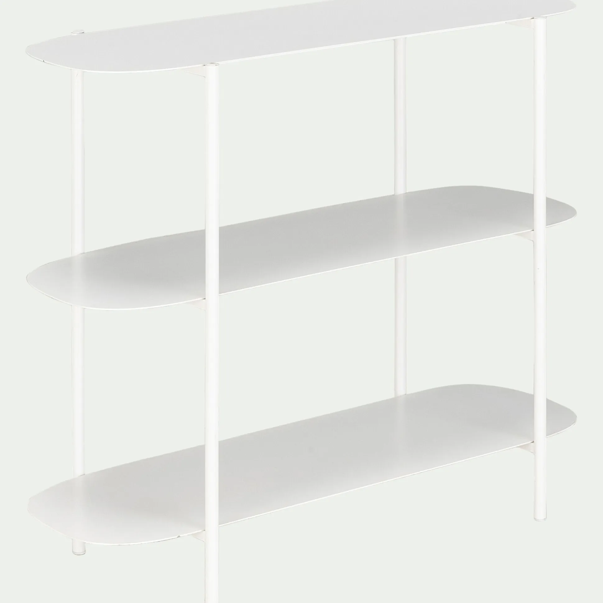 Bibliothèque 3 plateaux en métal - blanc L100xl36xH80cm