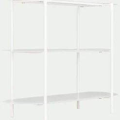 Bibliothèque 3 plateaux en métal - blanc L100xl36xH80cm