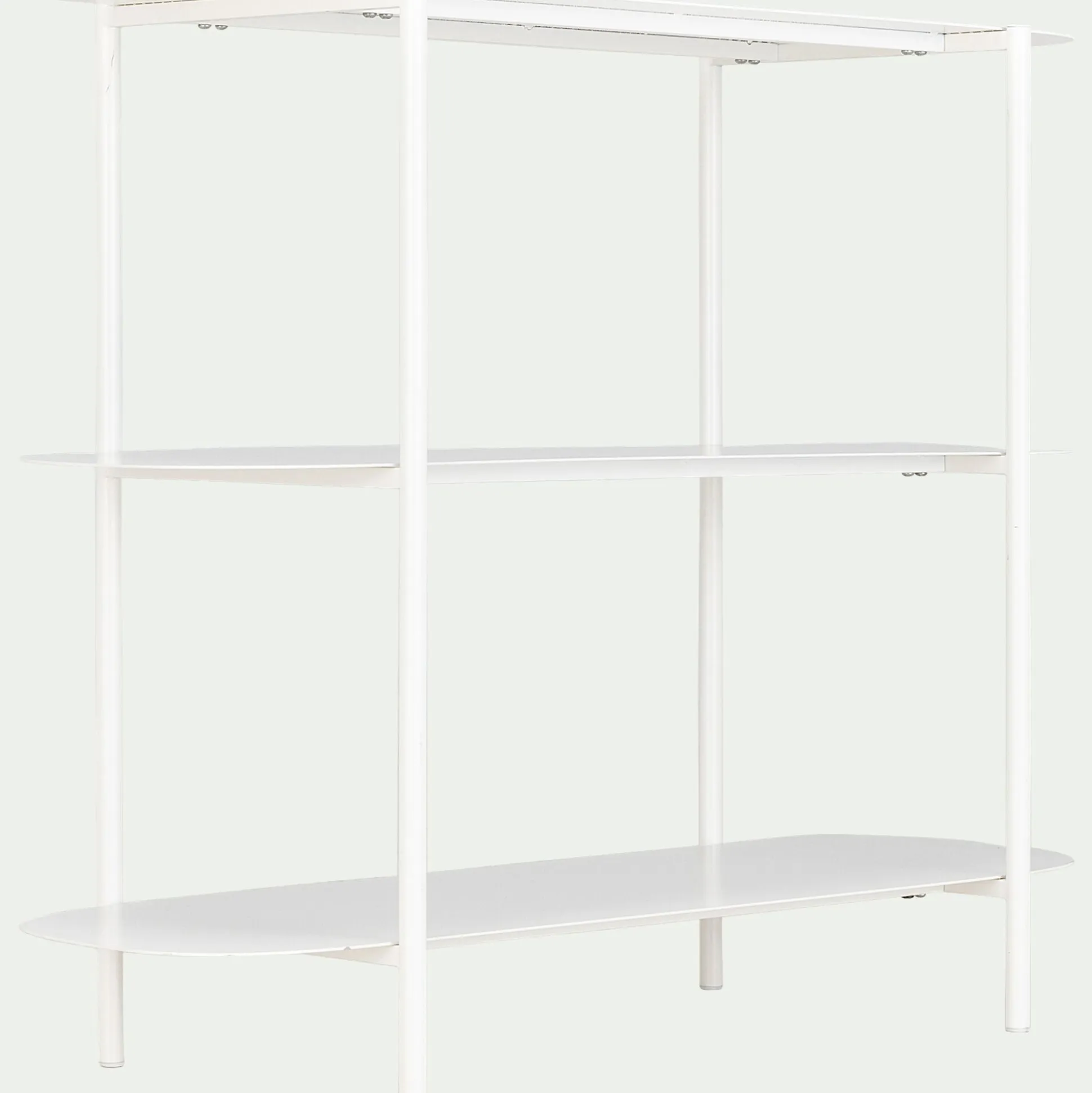 Bibliothèque 3 plateaux en métal - blanc L100xl36xH80cm