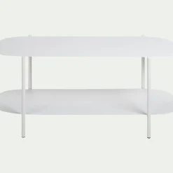Bibliothèque 2 tablettes en acier - blanc L100,50xH46cm