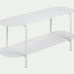 Bibliothèque 2 tablettes en acier - blanc L100,50xH46cm