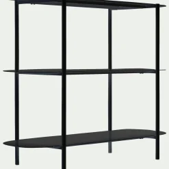 Bibliothèque 3 tablettes en métal - noir L100,50xH80cm