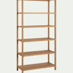Bibliothèque 5 étagères en chêne L90xl35,5xH176,5cm - bois clair