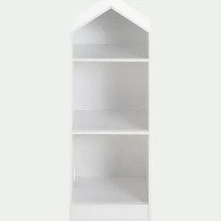Bibliothèque 2 étagères forme maison pour chambre enfant - blanc