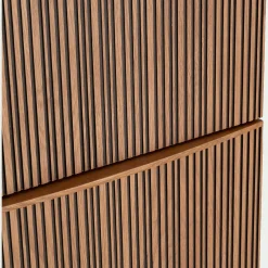 Bloc de 2 grands tiroirs en chêne strié L82cm - bois foncé