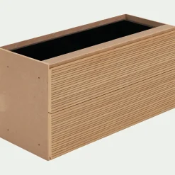 Bloc de 2 grands tiroirs en chêne strié L82cm - bois clair