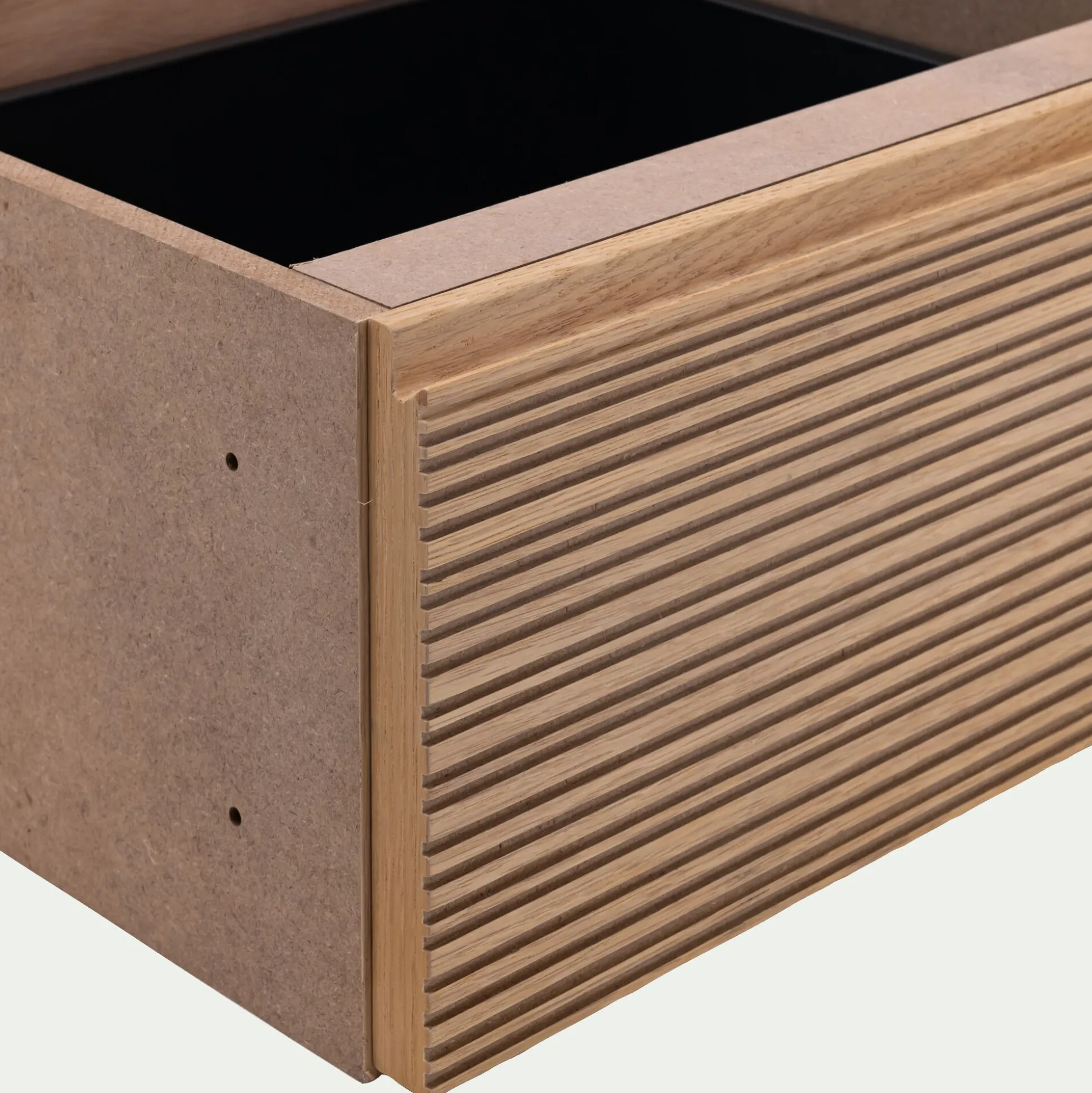 Bloc de 1 tiroir en chêne strié L40cm - bois clair