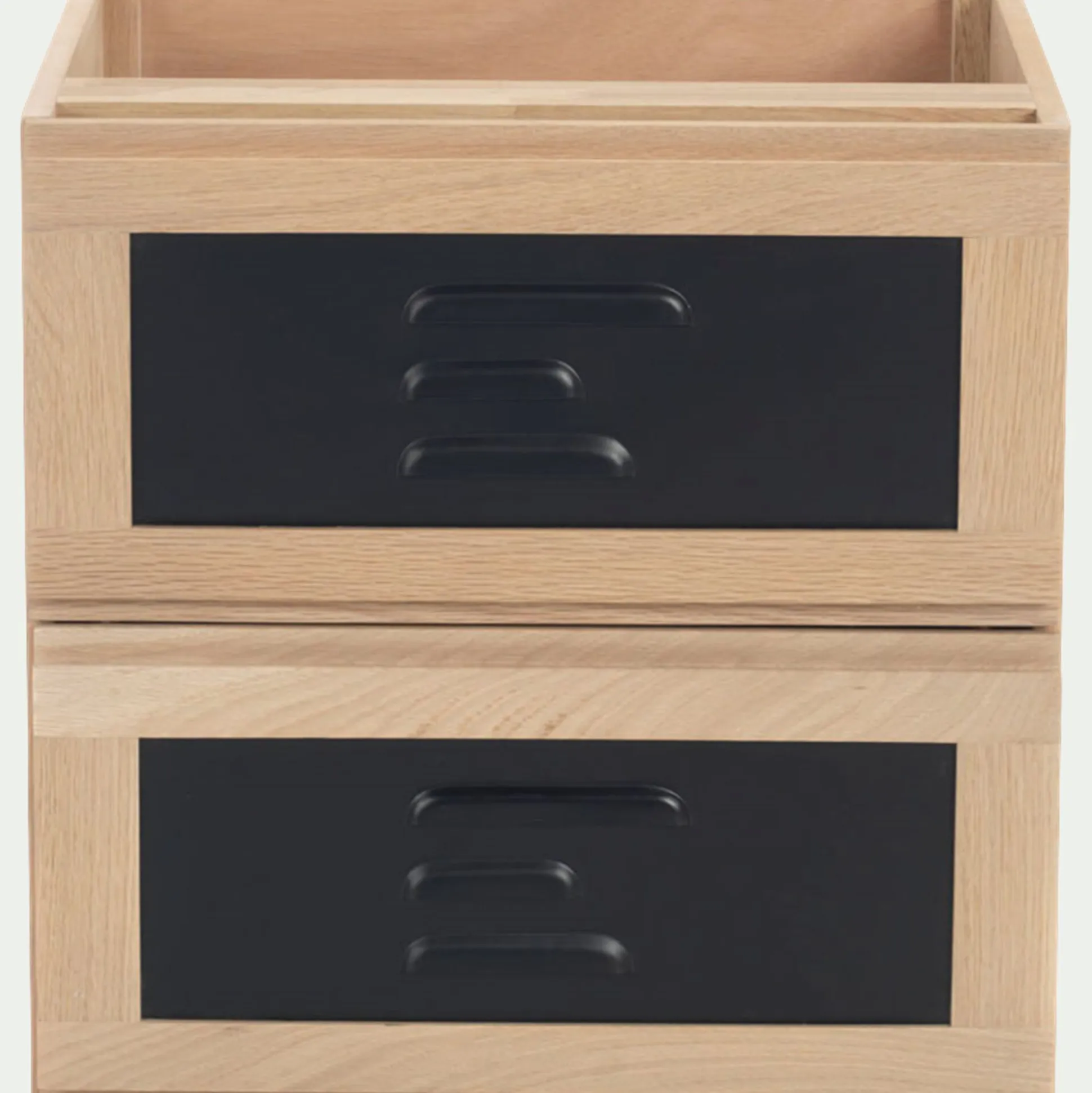 Bloc de 2 tiroirs en acier L40cm - noir