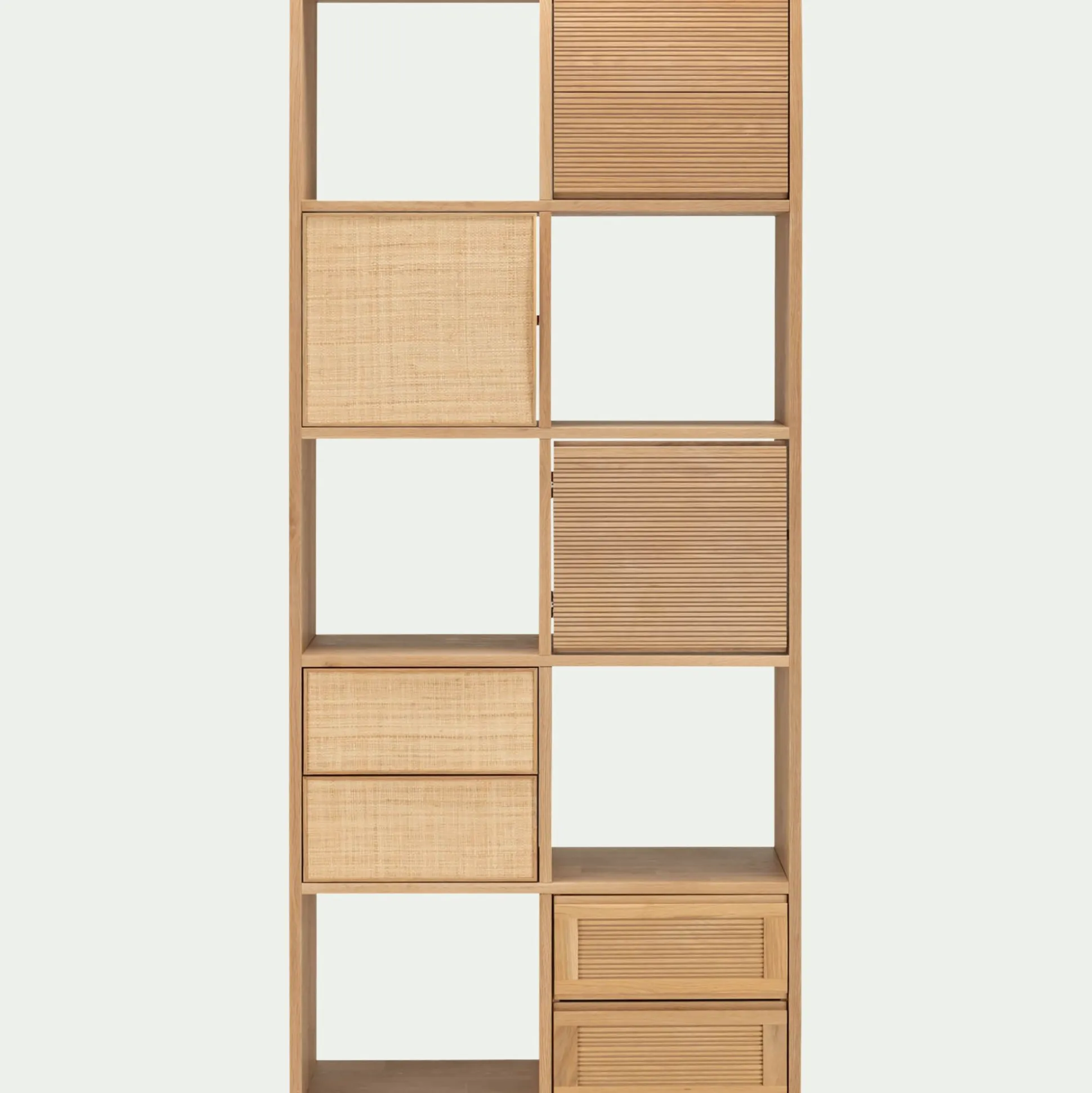 Bloc de 2 tiroirs en chêne strié L40cm - bois clair