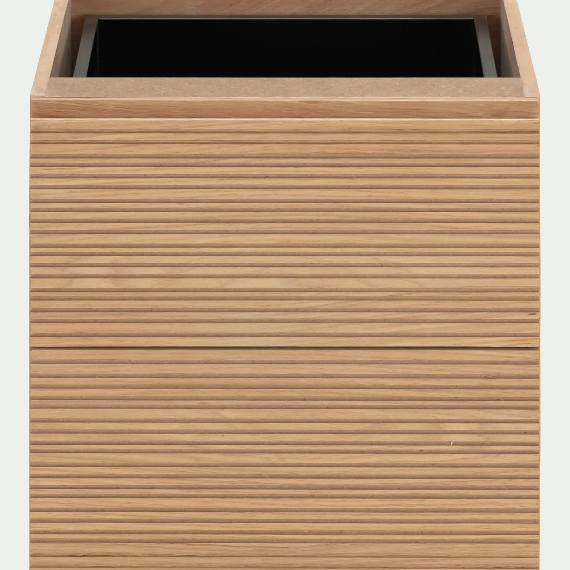 Bloc de 2 tiroirs en chêne strié L40cm - bois clair