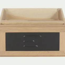 Bloc pour 1 tiroir en placage chêne et acier L40cm - noir