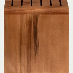Bloc rangement de couteaux en acacia - bois foncé