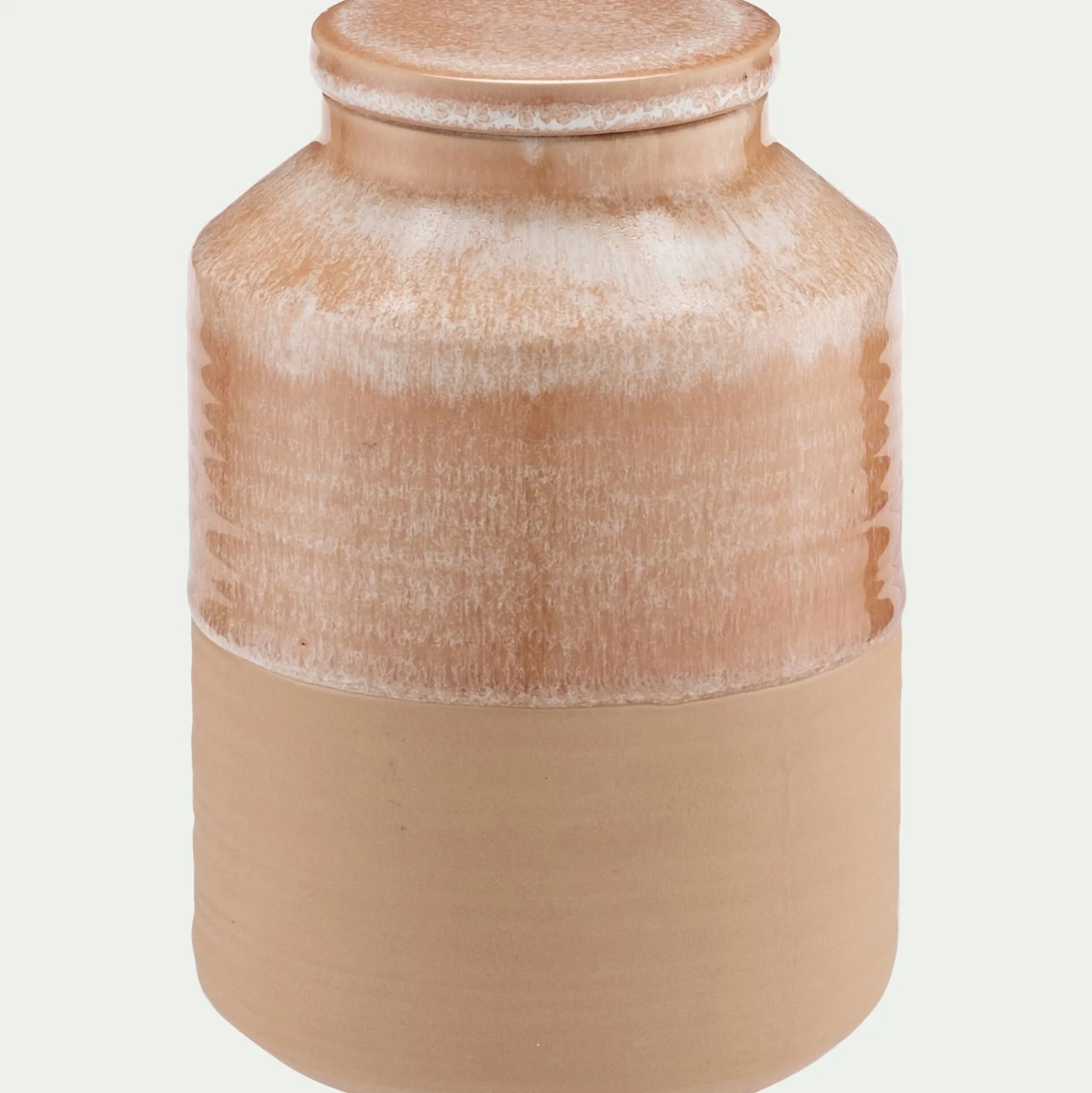 Bocal avec couvercle 1L en grès - beige
