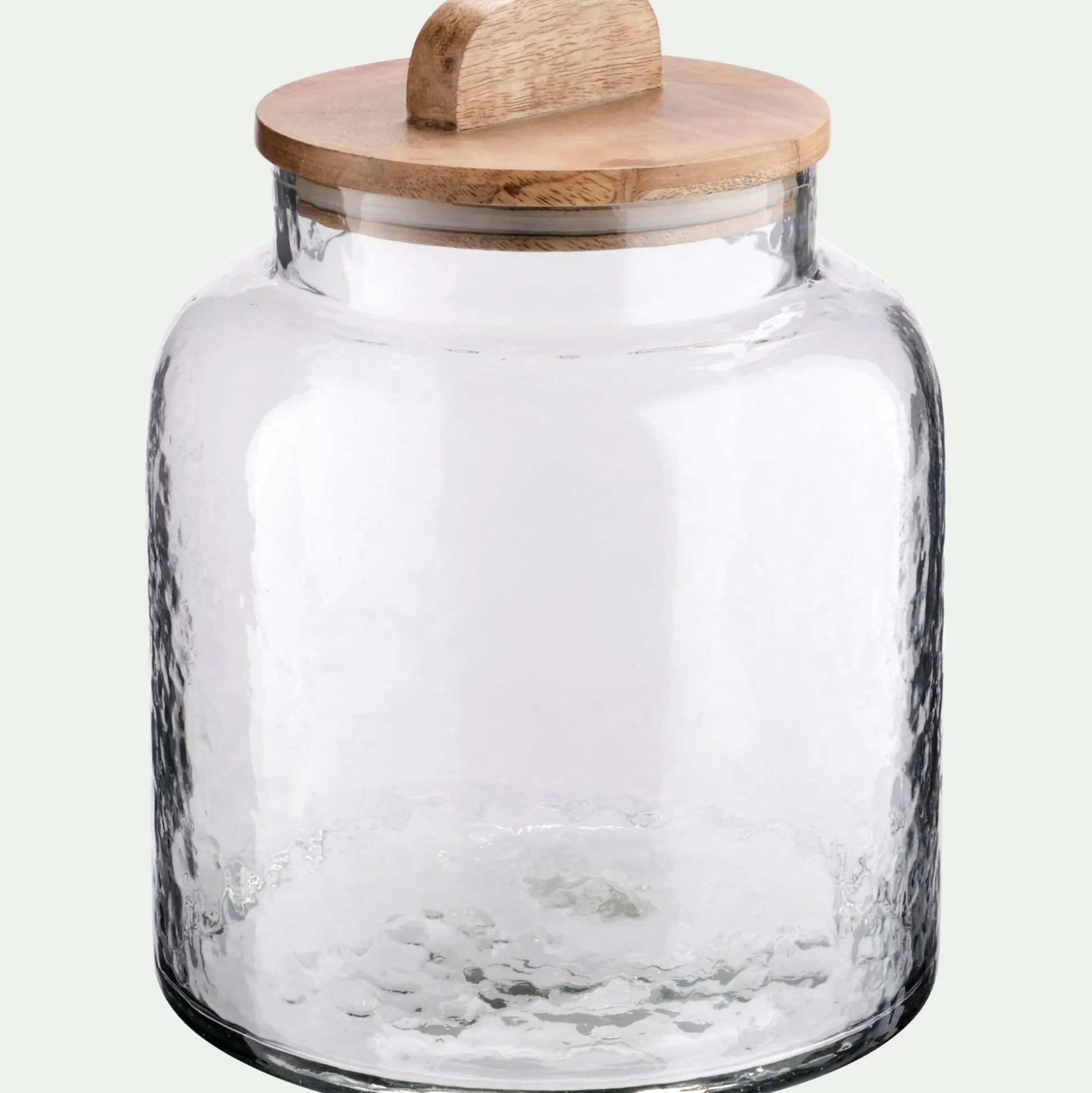 Bocal en verre avec couvercle en manguier 3,5L - transparent
