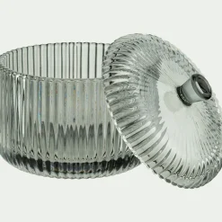Boite déco en verre D10cm - gris