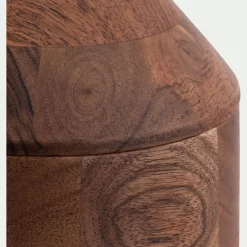 Boite décorative en bois d'acacia D12xH16cm - naturel