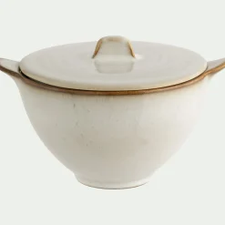 Bol avec couvercle en grès D16,5cm - beige alpilles