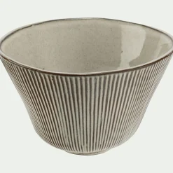 Bol en grès réactif D18cm - marron écorce