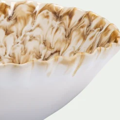 Bol marbré en grès D18,5cm - beige alpilles