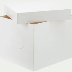 Boîte pâtissière L25,4xl25,4xH20cm - blanc