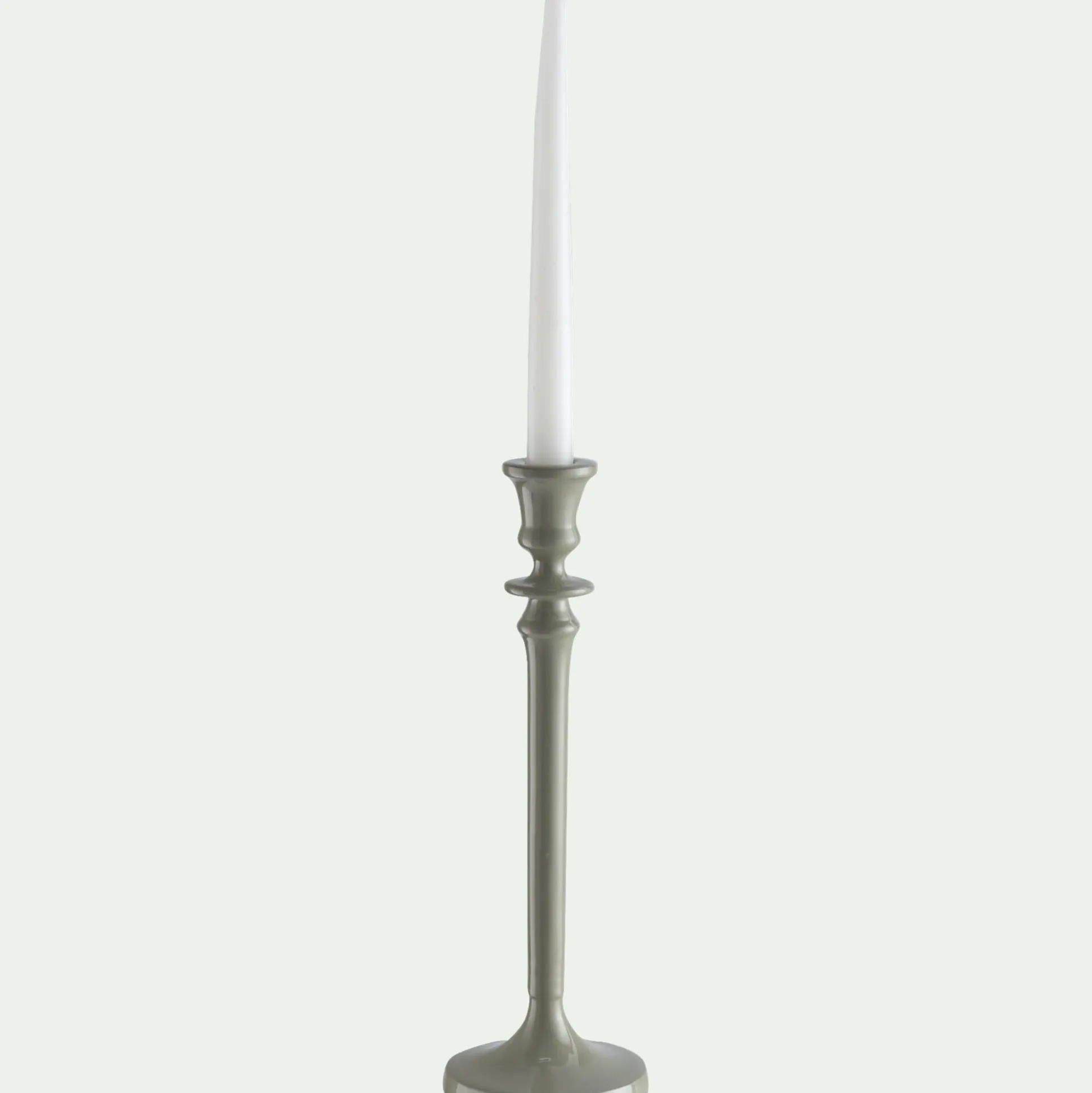 Bougeoir en aluminium H31,5cm - blanc