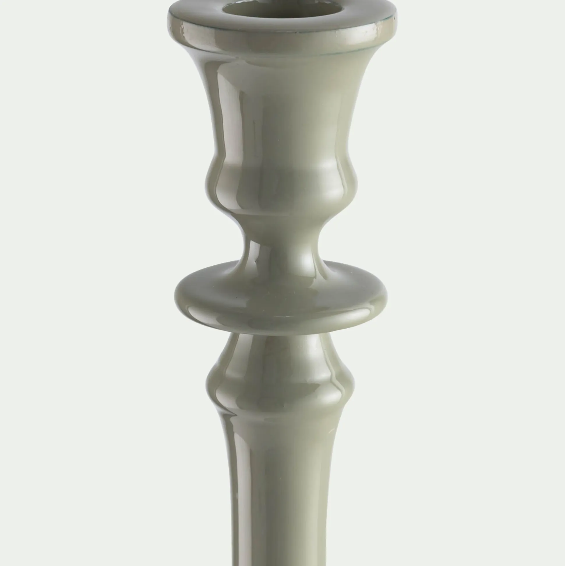Bougeoir en aluminium H31,5cm - blanc