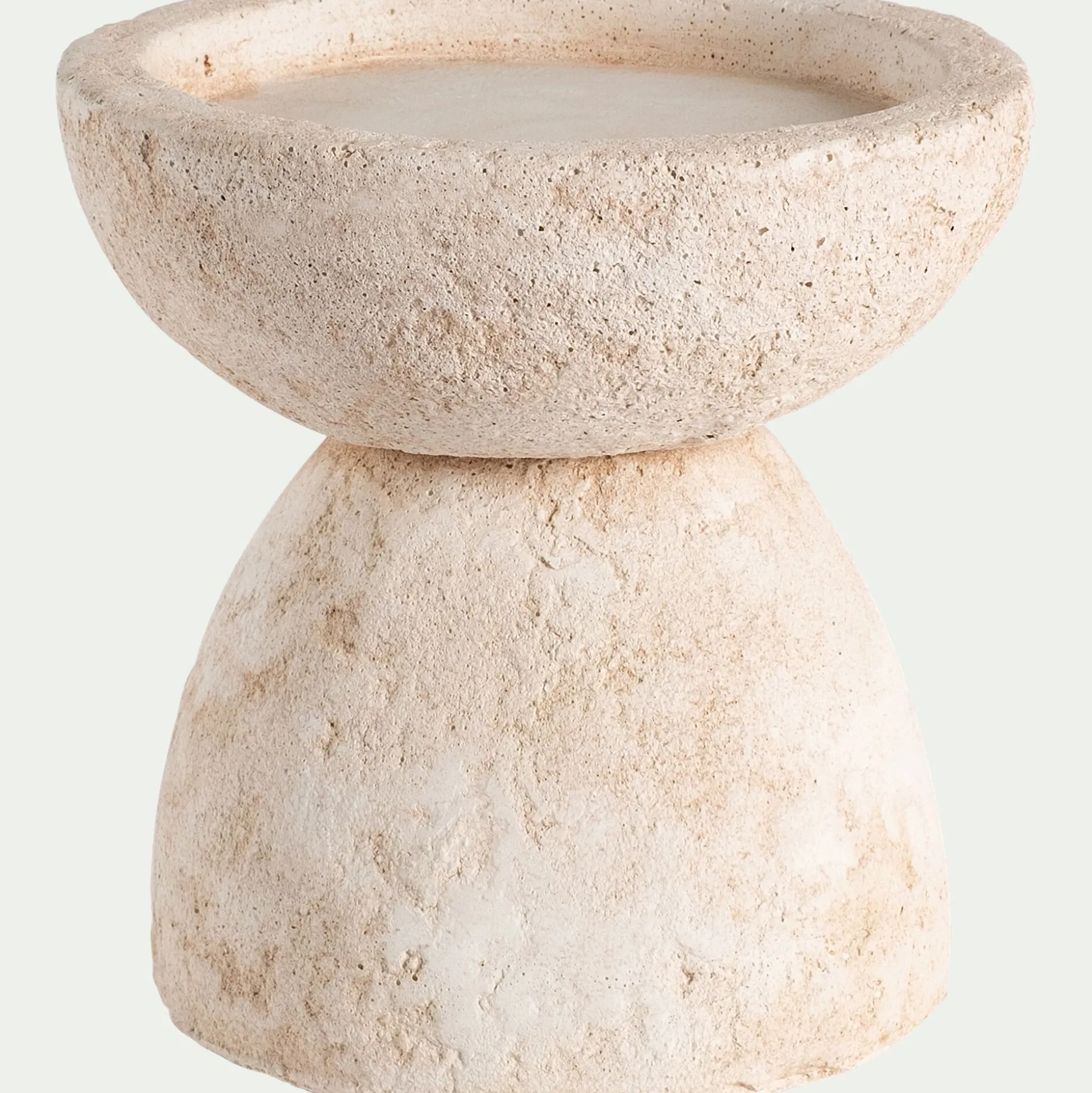 Bougeoir en ciment H15xD15,3cm - beige