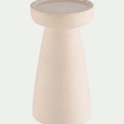 Bougeoir en grès D11,5xH22cm - beige