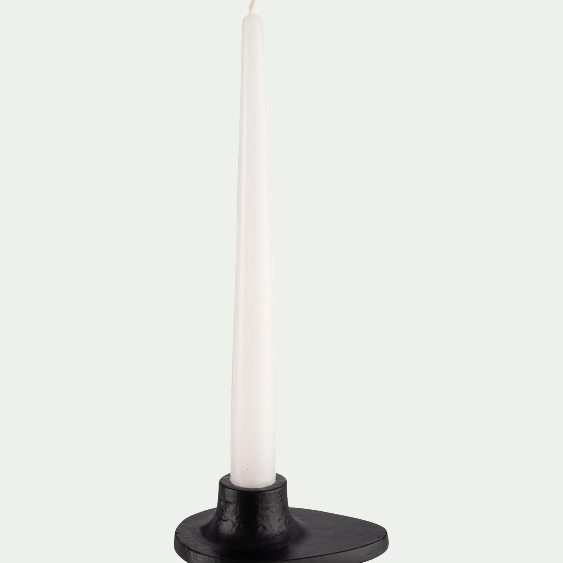 Bougeoir ovale en fonte d'aluminium H3,5cm - noir