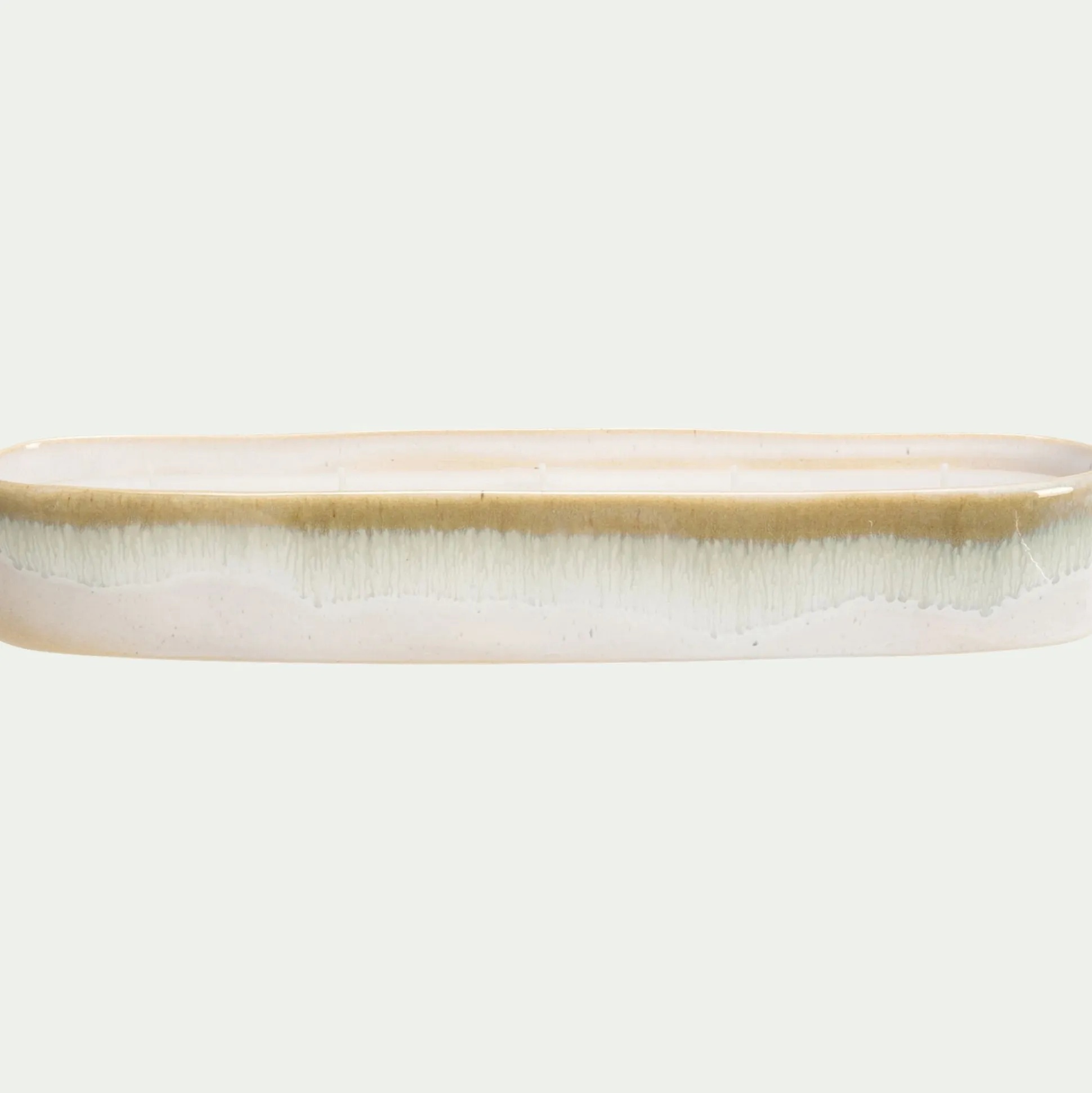 Bougie en céramique ovale - beige