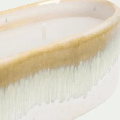 Bougie en céramique ovale - beige