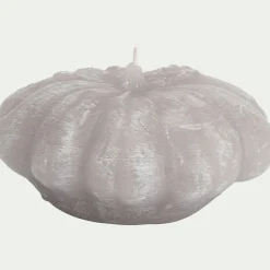 Bougie fleur D14,5cm - gris