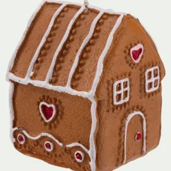 Bougie forme maisonnette pain d'épices - marron