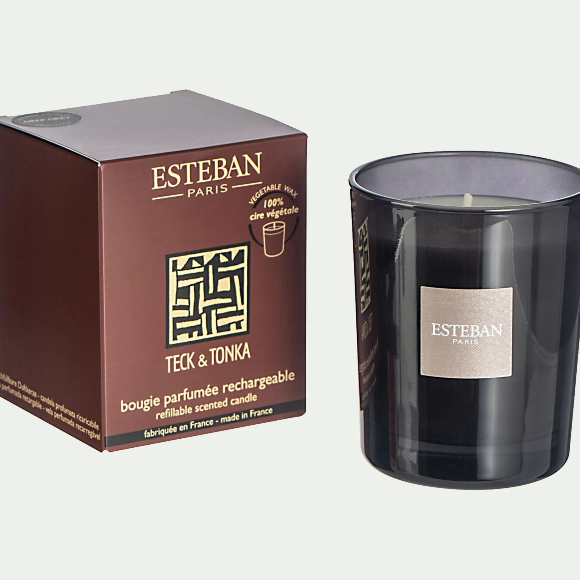Bougie parfumée senteur teck et tonka 170g