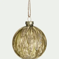 Boule de Noël en verre D8cm - vert
