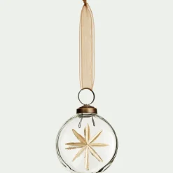Boule de Noël plate en verre H7,5cm - transparent