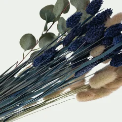 Bouquet de plusieurs fleurs séchées 50cm - bleu